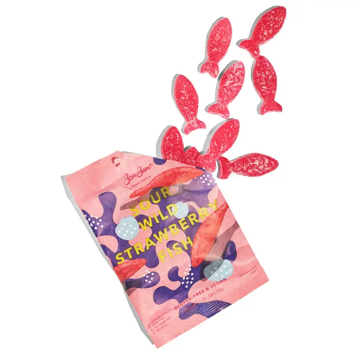 Sour Wild Strawberry Fish Swedish Candy
