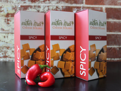 Southern Straws Spicy Seasoned Cheese Straws 4.5 Oz. Box