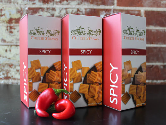 Southern Straws Spicey Seasoned Cheese Straws 6 Oz. Box