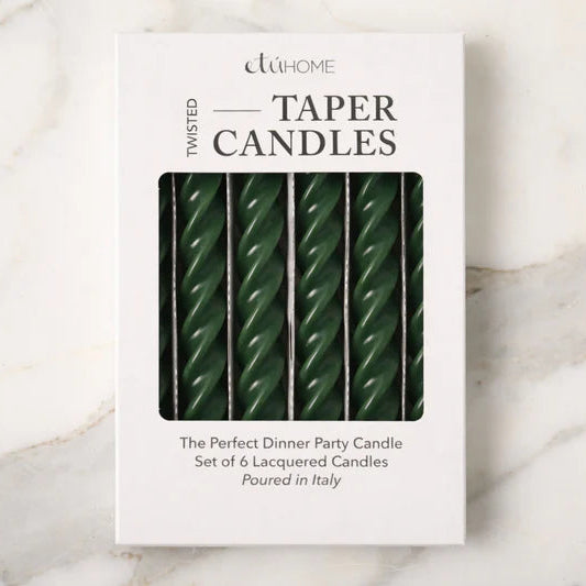 Lacquered Twisted Tapers, Set of 6