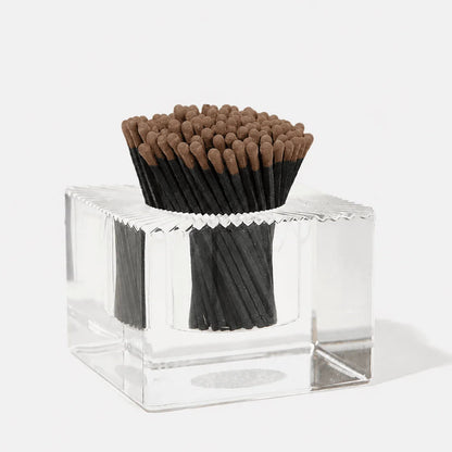 Square Acrylic Match Striker with Espresso Matches
