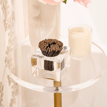 Square Acrylic Match Striker with Espresso Matches