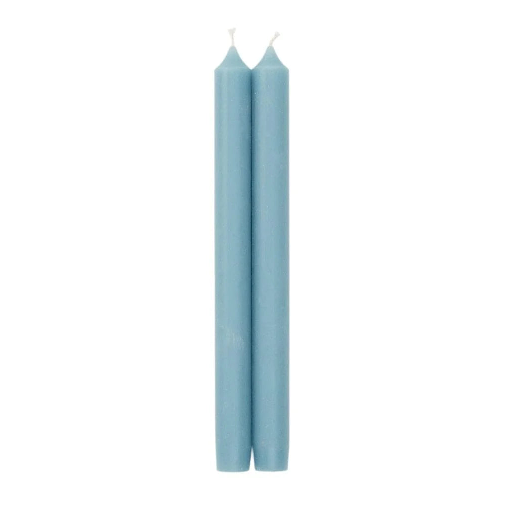 Pair of Straight Taper 10" Candles in Stone Blue