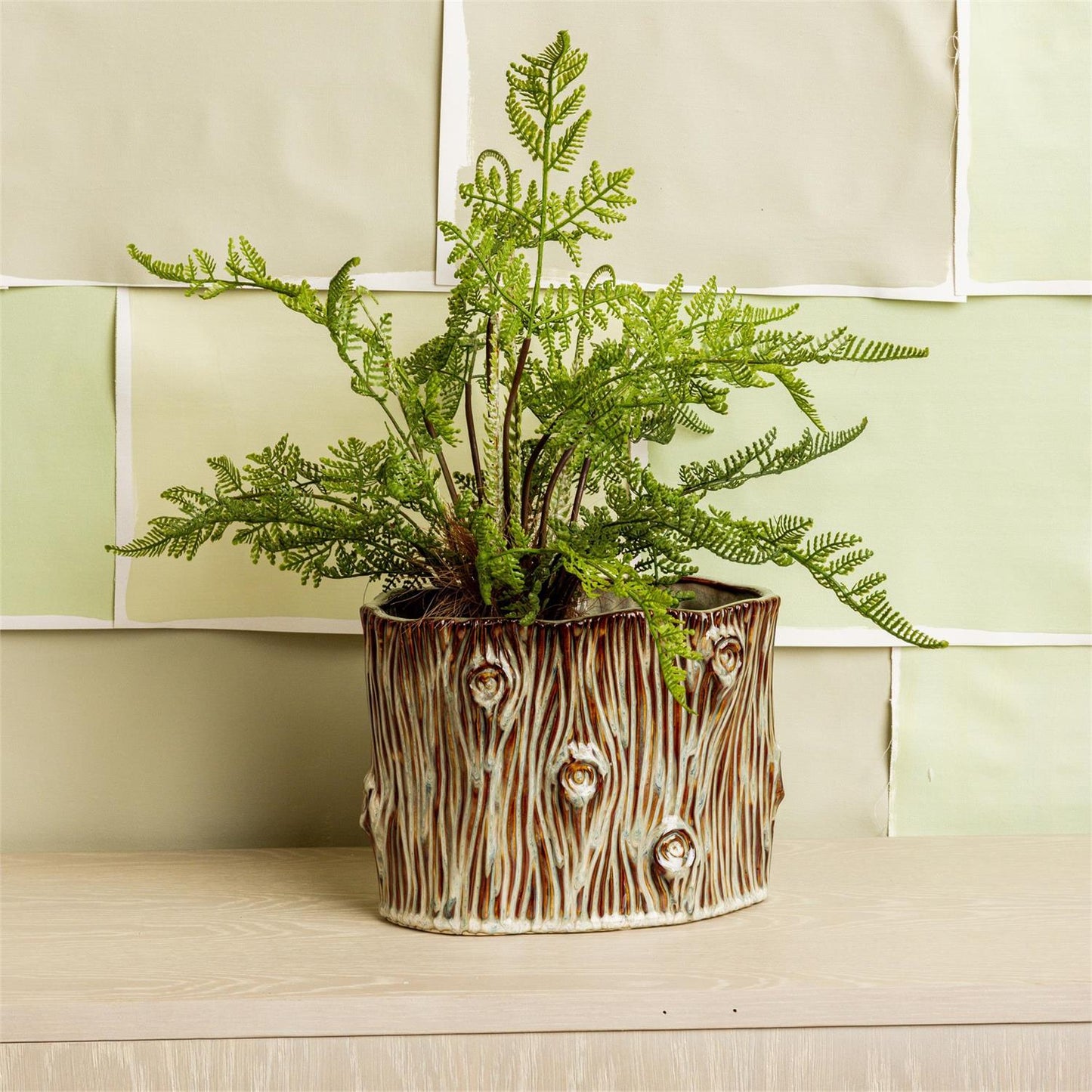 Faux Tree Stump Planter
