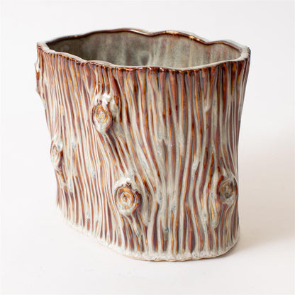 Faux Tree Stump Planter