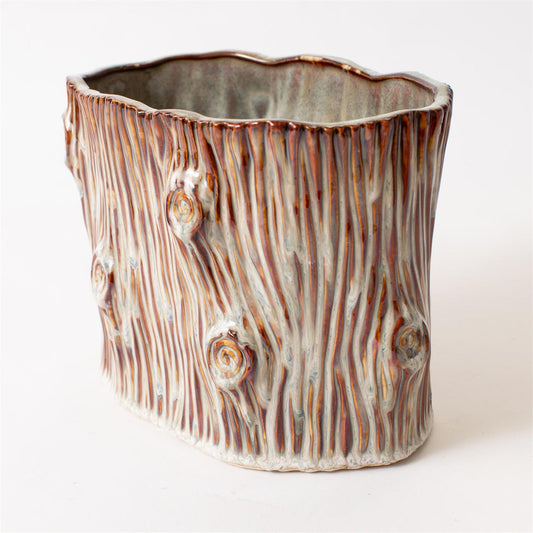 Faux Tree Stump Planter