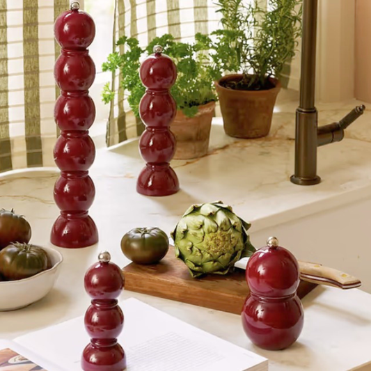 Cherry Red Bobbin Salt or Pepper Mill