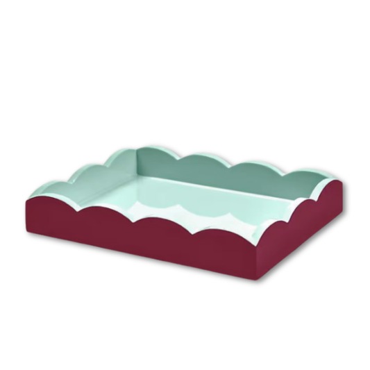 Cherry & Eau de Nil Small Scallop Tray