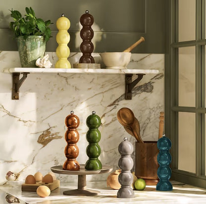 Khaki Green Bobbin Salt or Pepper Mill