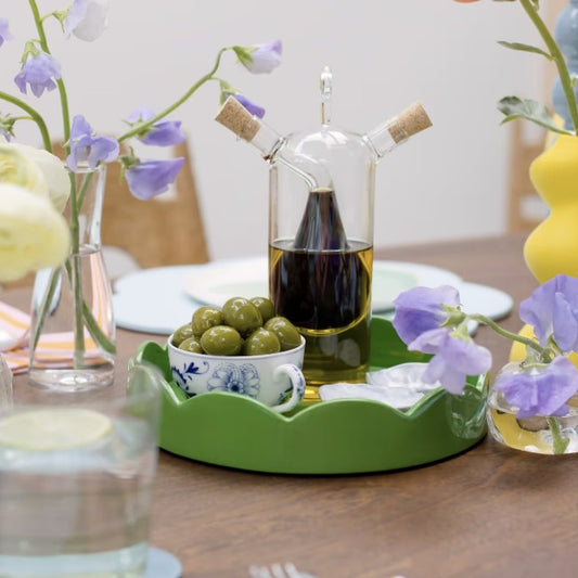 Leaf Green Small Round Scallop Tray