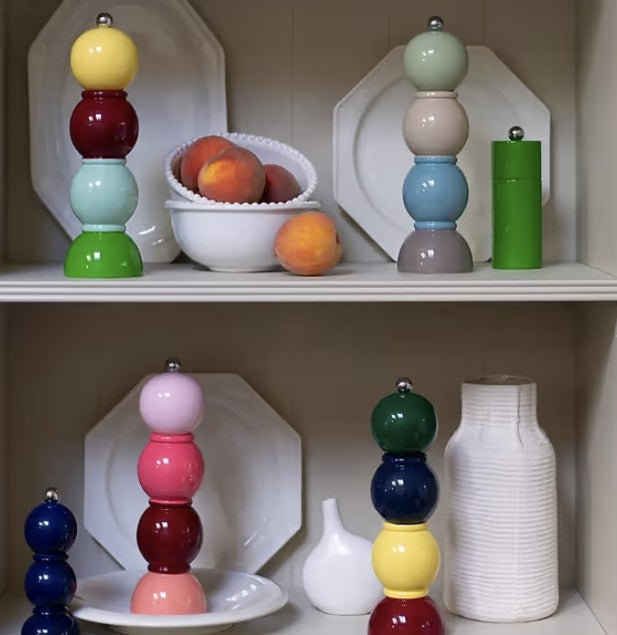 Sage Multicolored Bobbin Salt or Pepper Mill