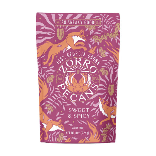 Sweet & Spicy Pecans - Zorro's 8oz Bag