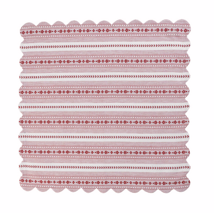 Juliska Villa Stripe Red & White 52" Square Tablecloth