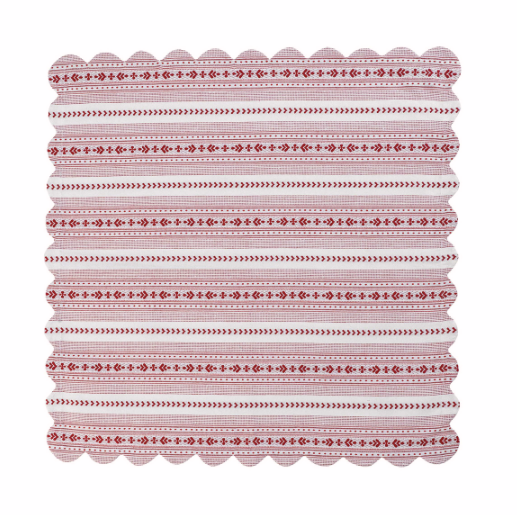 Juliska Villa Stripe Red & White 52" Square Tablecloth