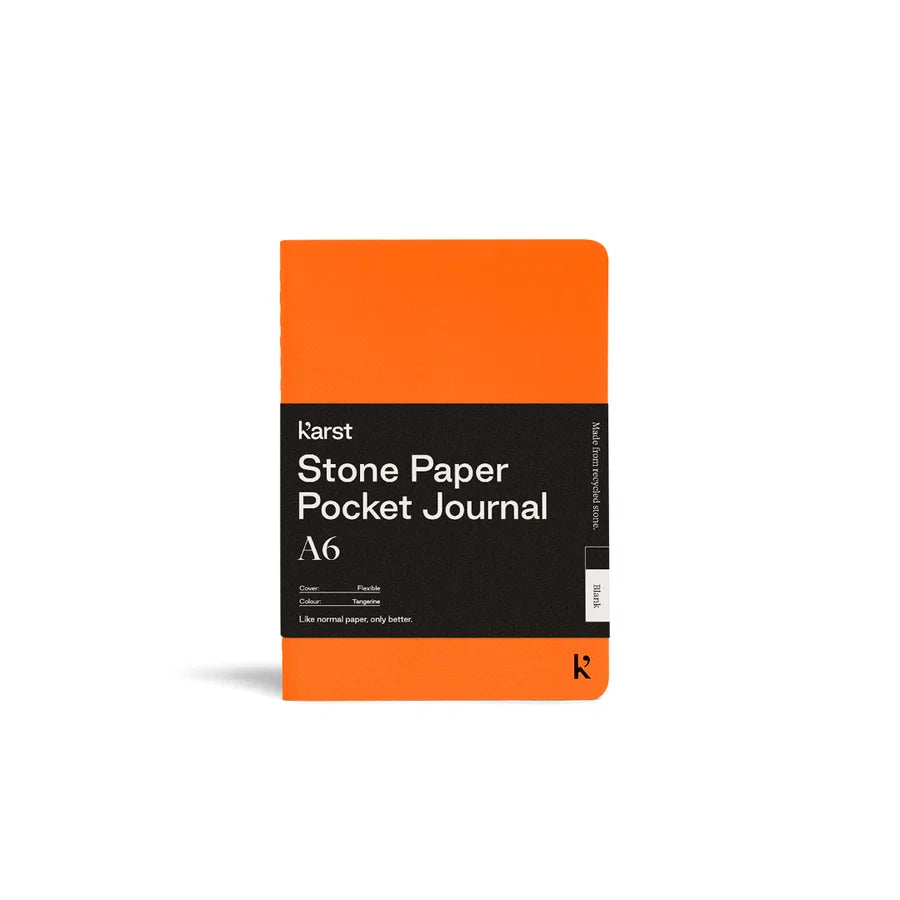 Tangerine Orange A6 Unlined Stone Paper Pocket Journal