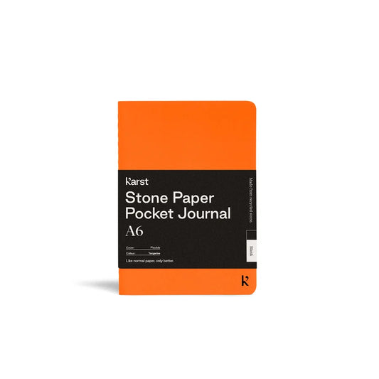 Tangerine Orange A6 Unlined Stone Paper Pocket Journal