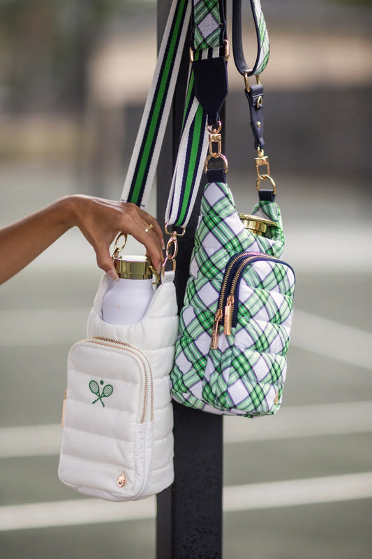 HydroBag in White with Ripstop Tennis Embroidery