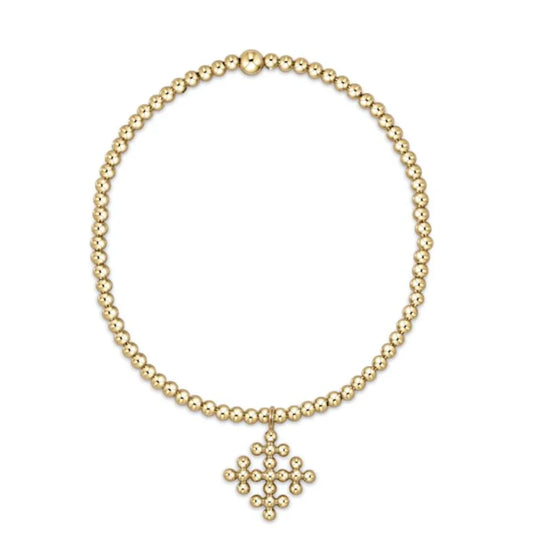 enewton Classic Gold 2.5mm Bead Bracelet - Classic Beaded Signature Cross Encompass Gold Charm