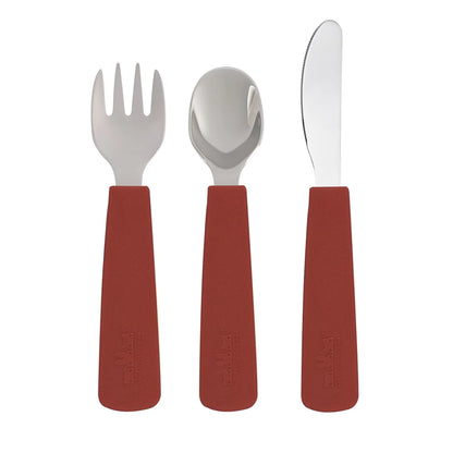 We Might Be Tiny Toddler Feedie Cutlery Set Rust