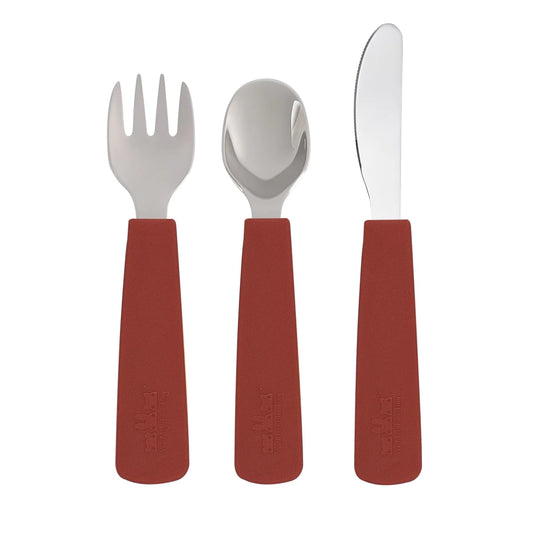 We Might Be Tiny Toddler Feedie Cutlery Set Rust