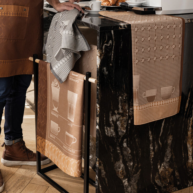 Le Jacquard Jardin Barista Brown Tea Towel
