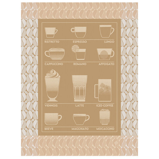 Le Jacquard Jardin Barista Brown Tea Towel