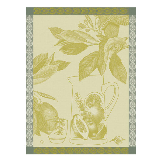 Le Jacquard Jardin Eaux De Citons Yellow Tea Towel