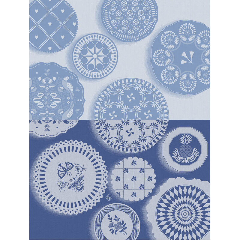 Le Jacquard Jardin Lulu Faience Blue Tea Towel