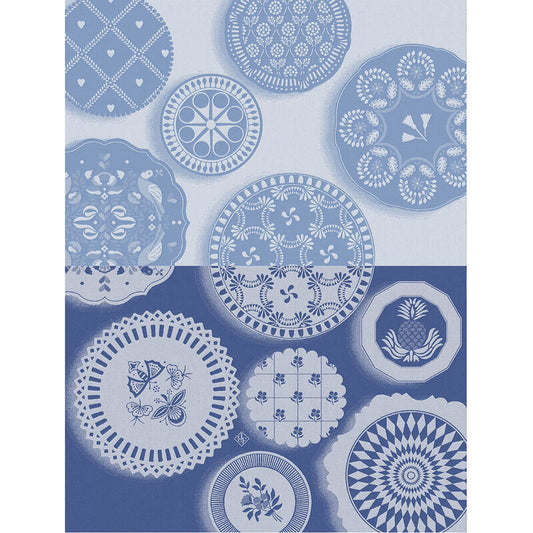 Le Jacquard Jardin Lulu Faience Blue Tea Towel