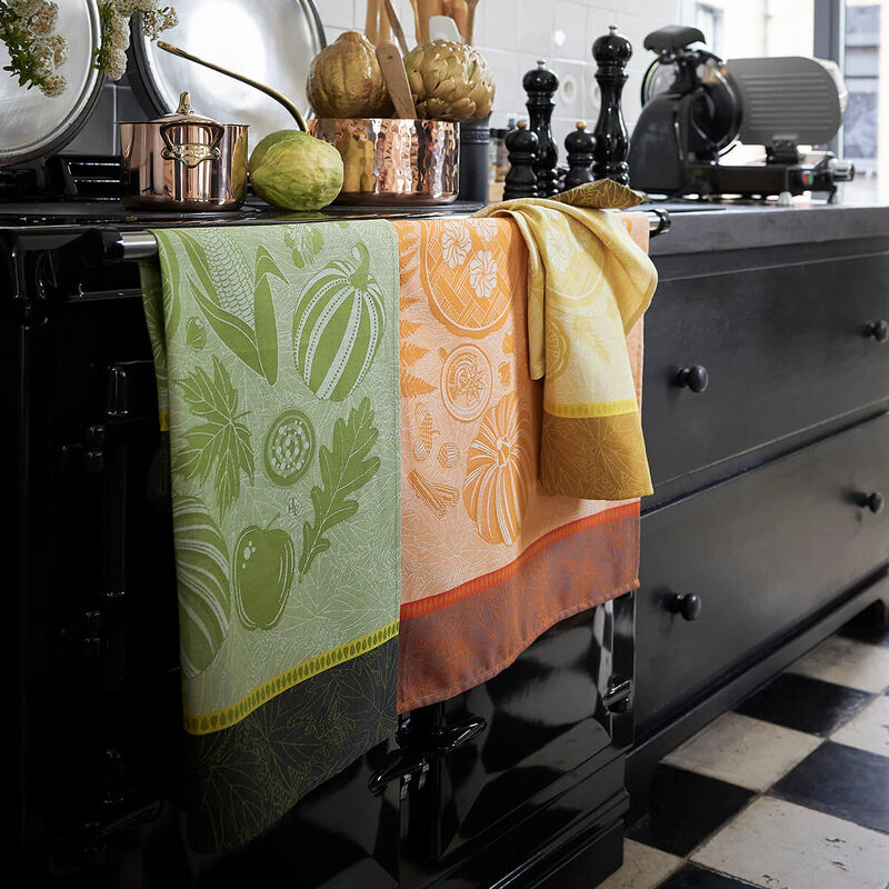 Le Jacquard Jardin Thanksgiving Orange Tea Towel