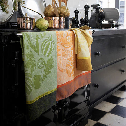 Le Jacquard Jardin Thanksgiving Orange Tea Towel