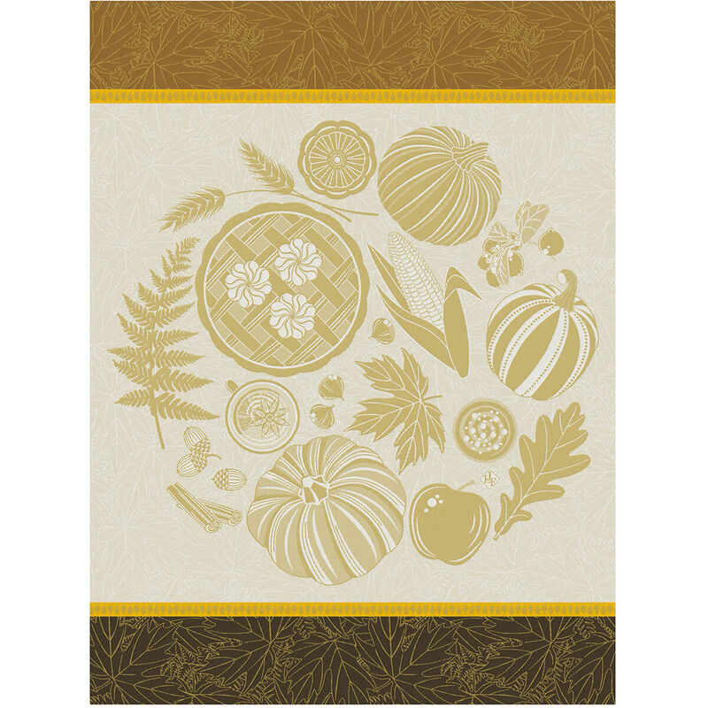Le Jacquard Jardin Thanksgiving Yellow Tea Towel