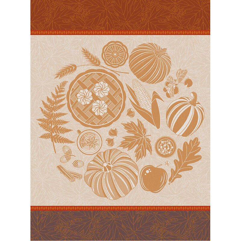 Le Jacquard Jardin Thanksgiving Orange Tea Towel
