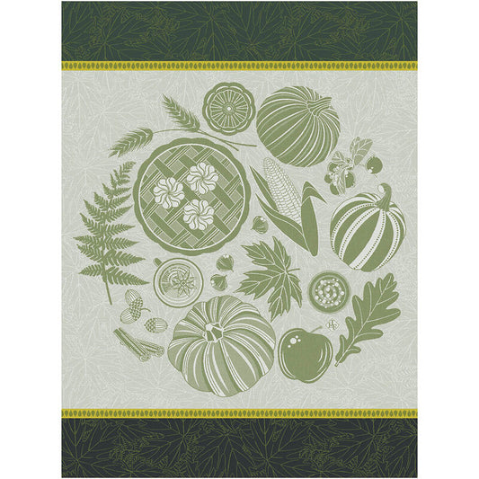 Le Jacquard Jardin Thanksgiving Green Tea Towel