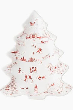 Country Estate Winter Frolic Small Tree Tray in Ruby
