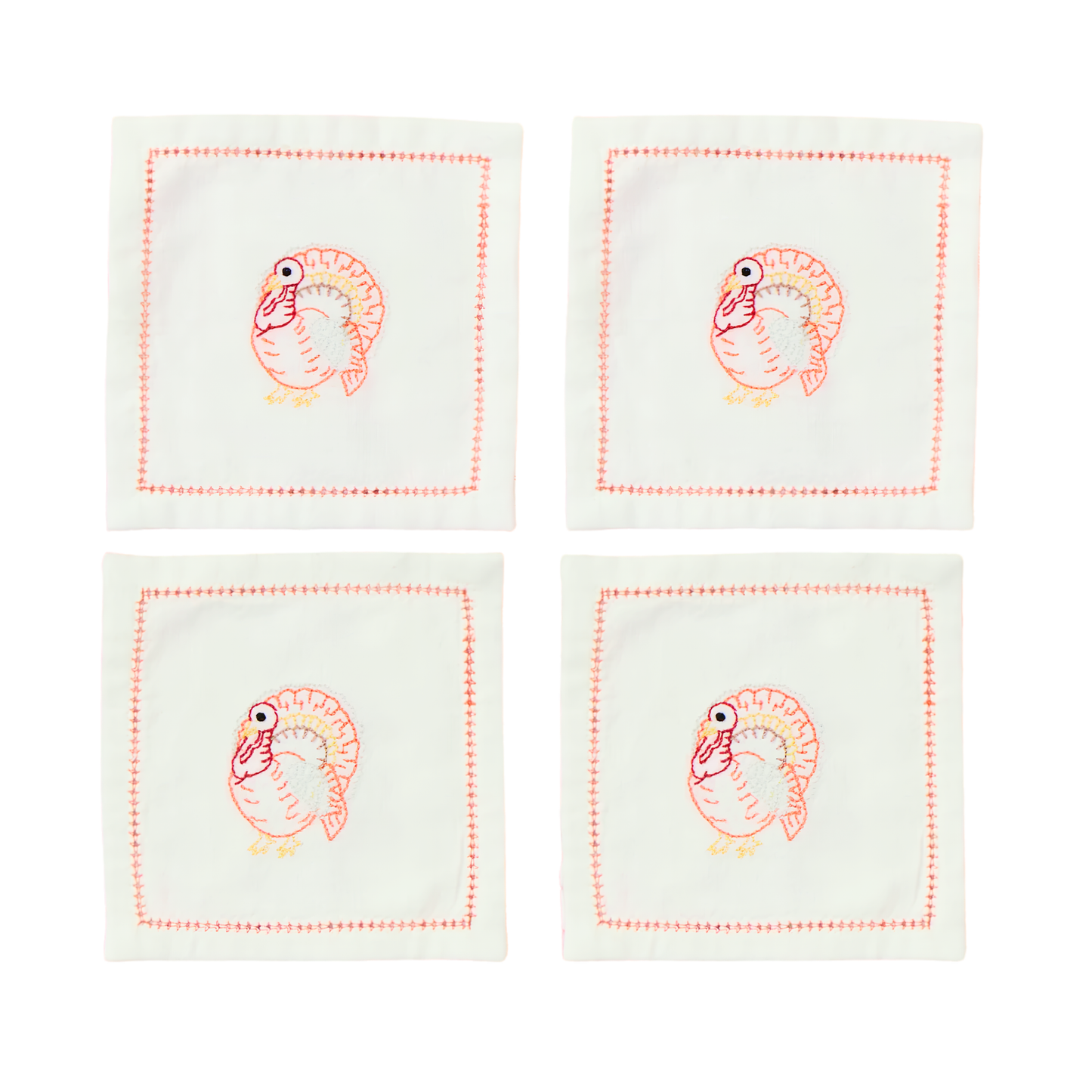 SET/4 Turkey Cocktail Napkins, Set of 4