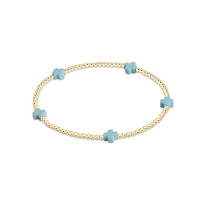 enewton Signature Color Cross SMALL Gold Pattern 2mm Bead Bracelet