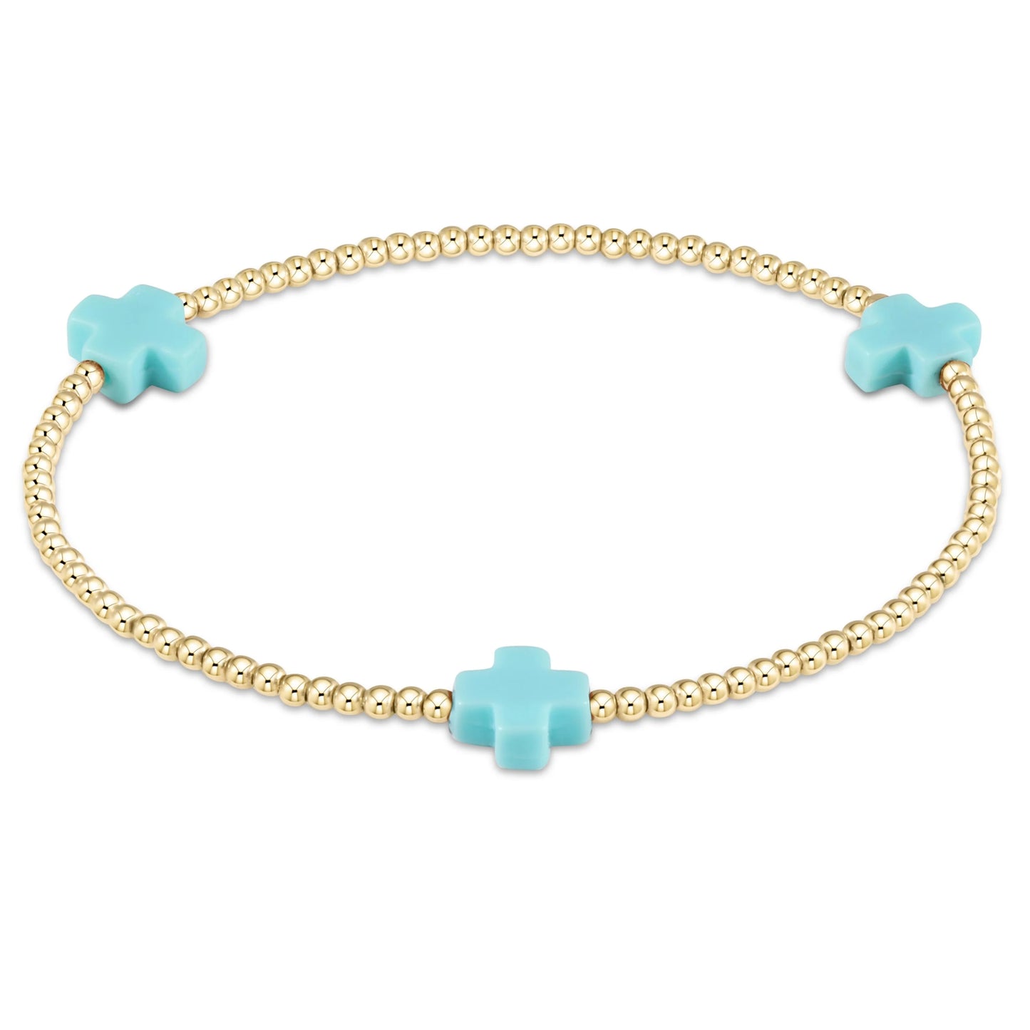 enewton Signature Color Large Cross Gold Pattern 2mm Bead Bracelet