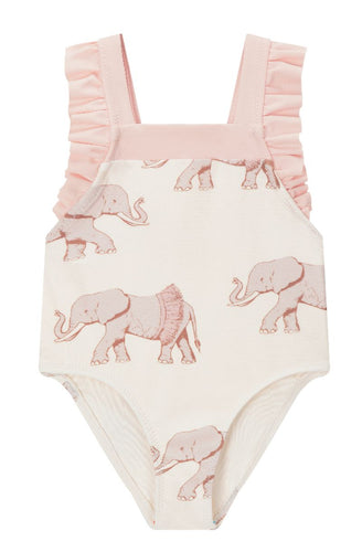 Tutu Elephant Ruffle Square Neck Swimsuit, 18-24M - Milkbarn