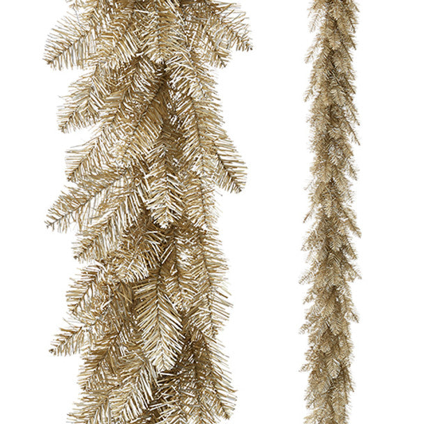 6' Unlit Champagne Tinsel Garland