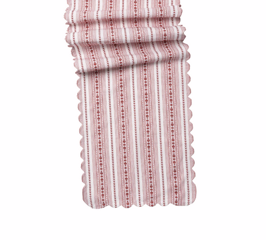 Juliska Villa Stripe Red & White Table Runner