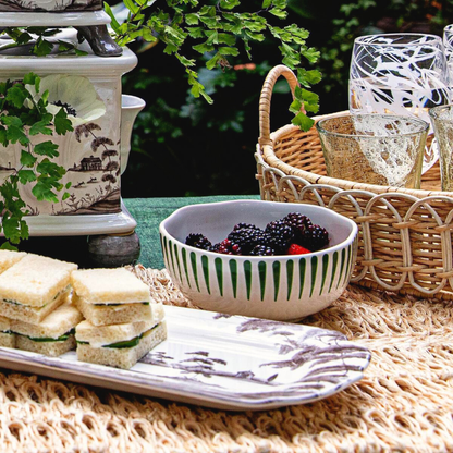 Juliska Sitio Stripe Basil Cereal/Ice Cream Bowl
