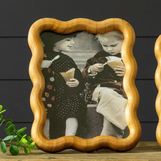 Wood Photo Frames, Wavy Edge (2 sizes available)