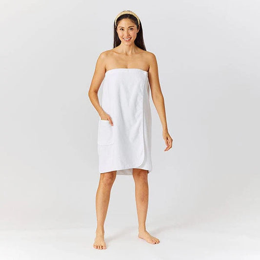 Shower Wrap Towel in Classic White