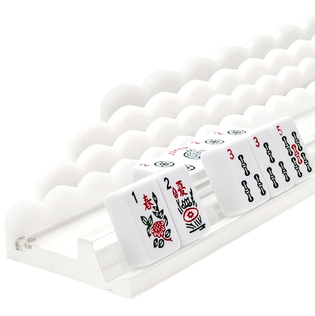 Mahjong Racks with Scalloped Detail White