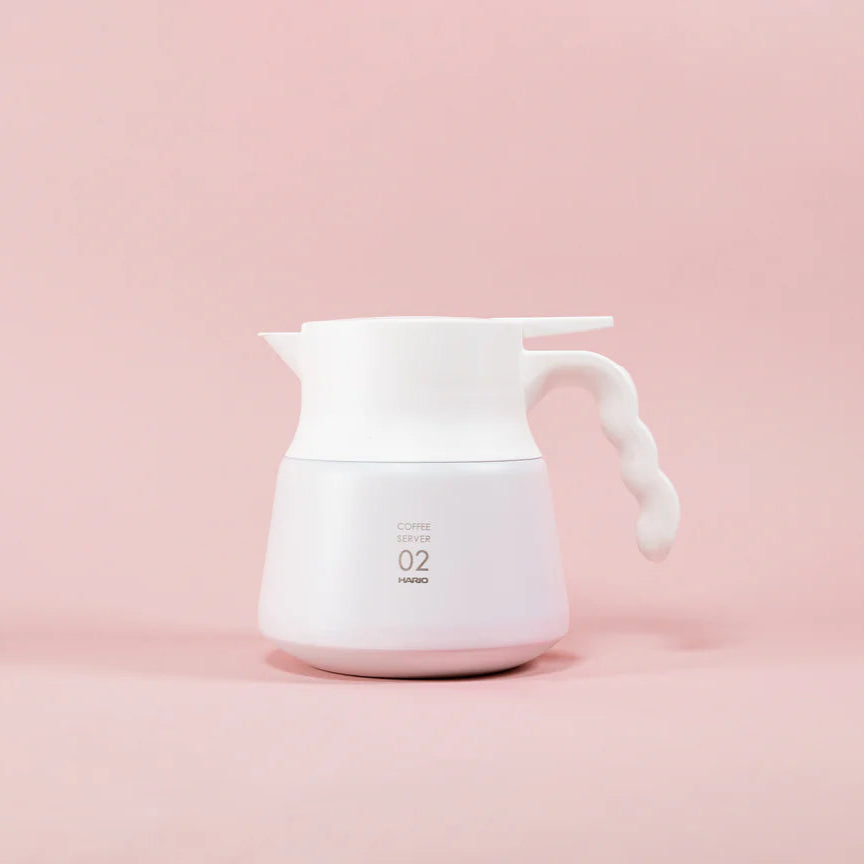 Hario V60 Insulated Stainless Steel Server PLUS 600 in White