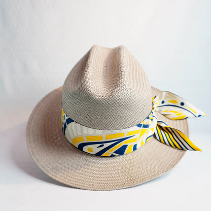Yellow Gold and Navy Paisley Twilly