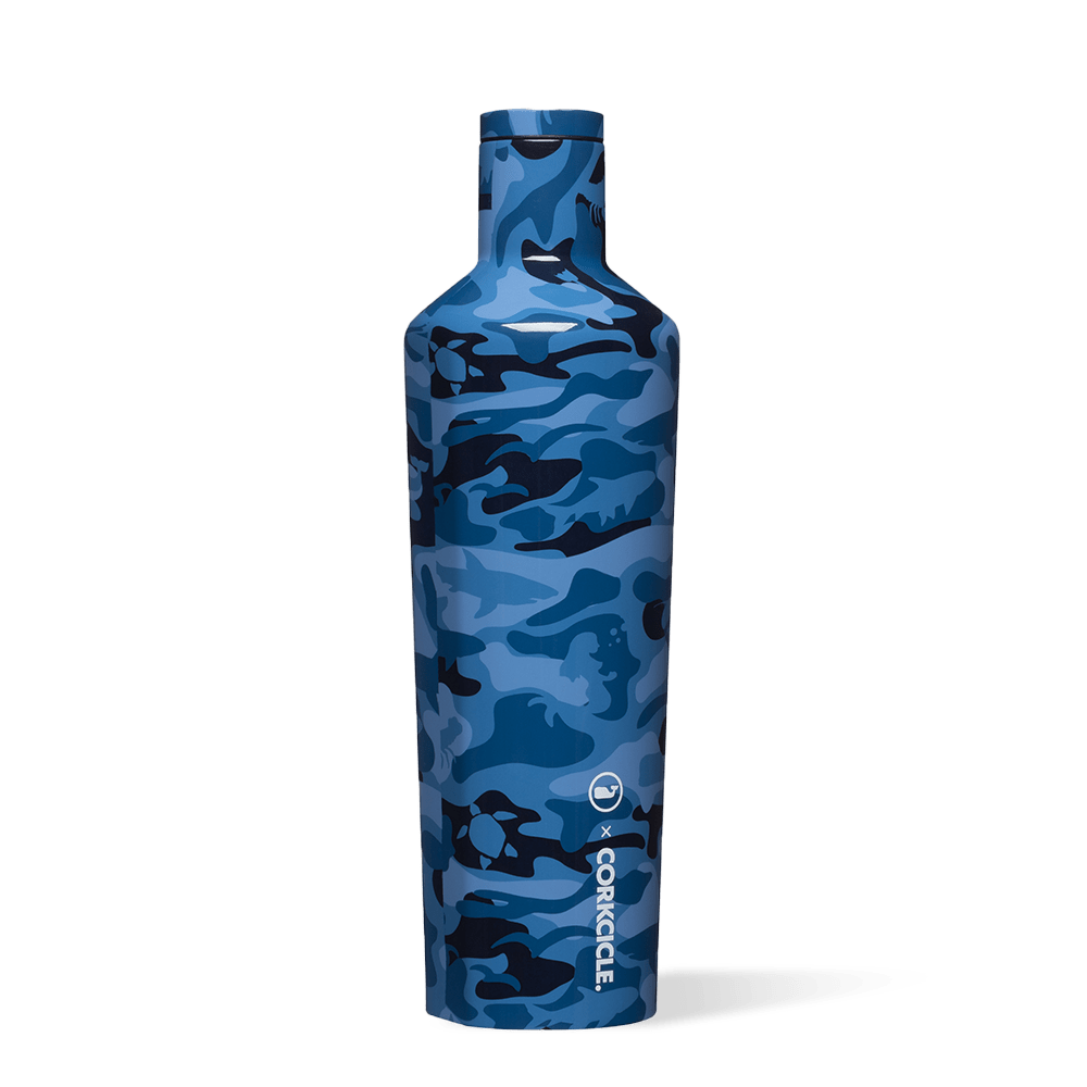 Corkcicle 25 oz Vineyard Vines Canteen - Blue Camo