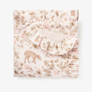 Elegant Baby Woodland Print Organic Muslin Baby Blankie
