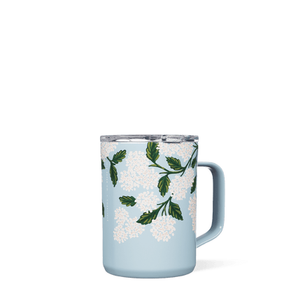 Corkcicle Rifle Paper Co. 16 oz Mug - Gloss Cream Hydrangea